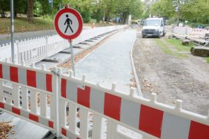 Die Baustelle für die Querungshilfe Hiltroper Straße