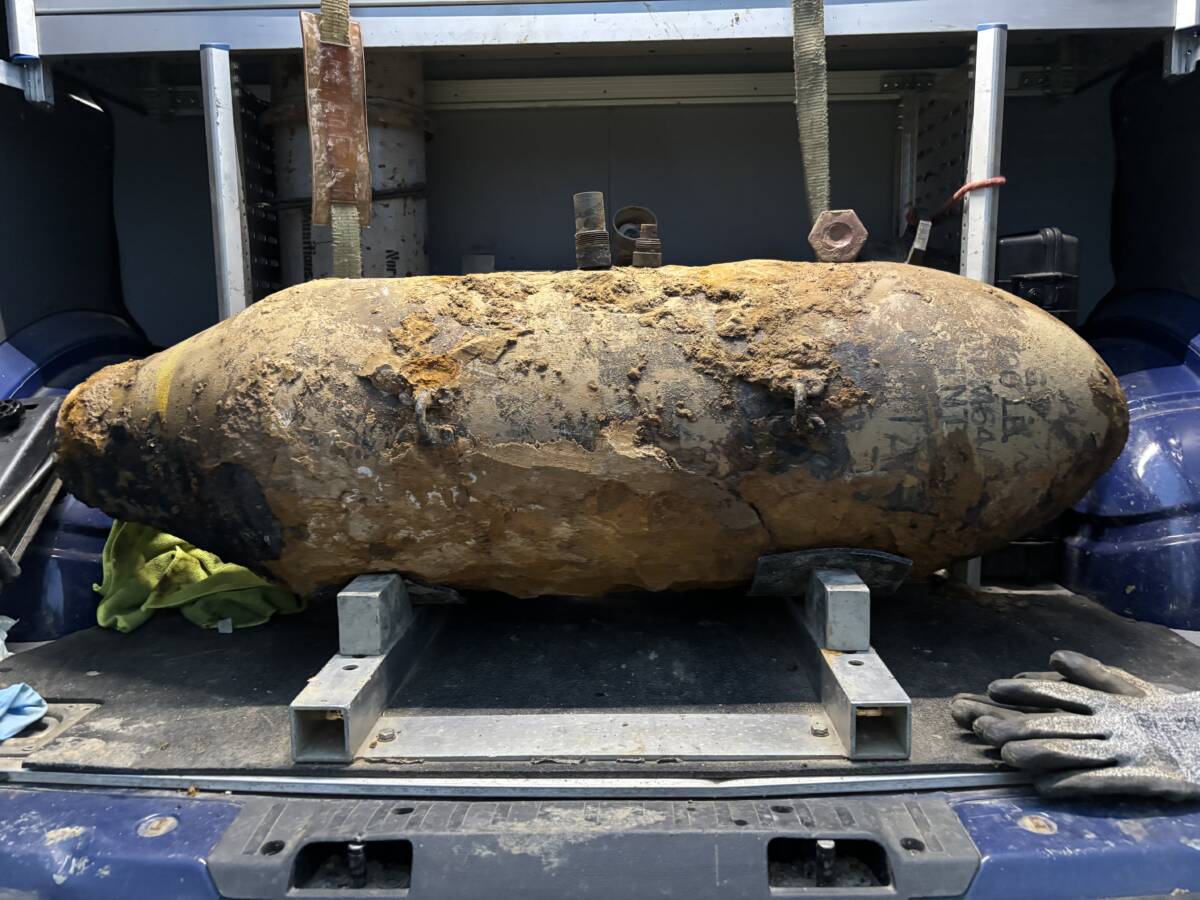 Am Eschweg in Bochum-Langendreer wurde eine amerikanische 250-Kilo-Weltkriegsbombe erfolgreich entschärft. Foto: Stadt Bochum