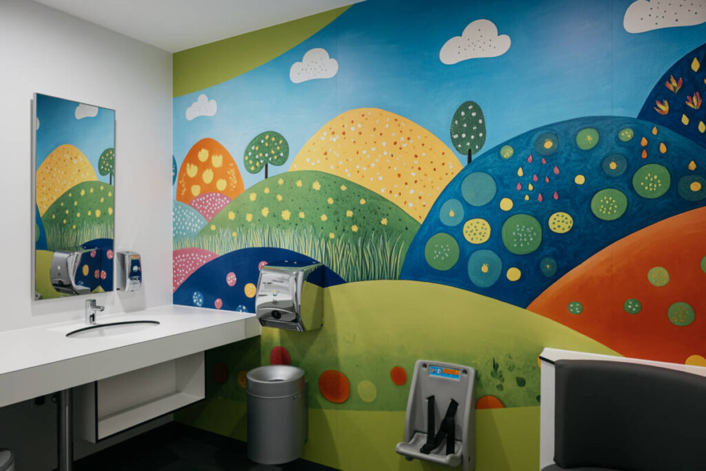 Die neue WC-Anlage in der Bochumer Innenstadt ist barrierefrei und familienfreundlich. Foto: Daniel Sadrowski