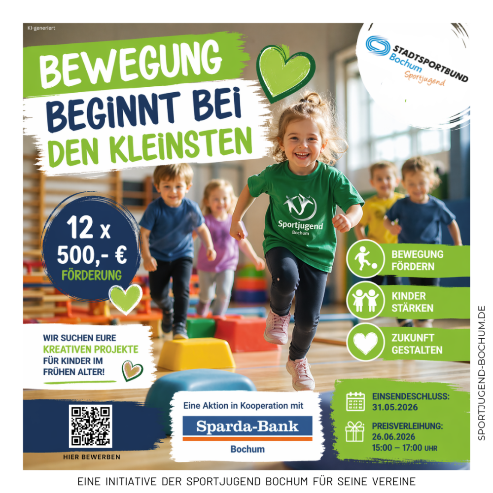 Die Sportjugend im Stadtsportbund Bochum setzt ein Zeichen für die frühkindliche Bewegung. Foto: Sportjugend Bochum