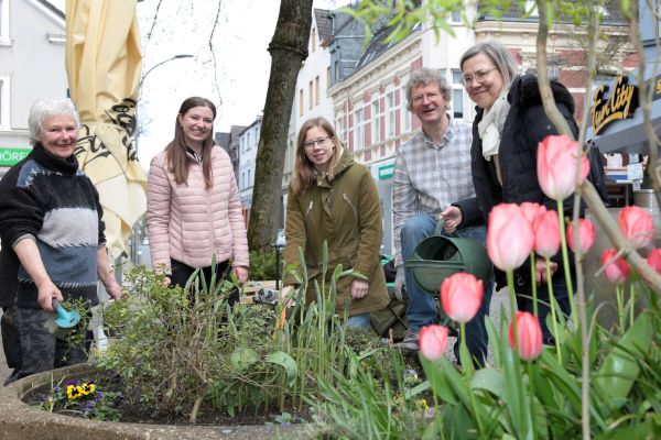 Anwohner, Schulen und Vereine kümmern sich jetzt um Blumenkübel
