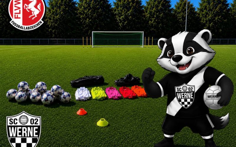 Werni Wacker, der Vereinsdachs des SC Werne 02, heißt das neue Maskottchen. Foto: SC Werne