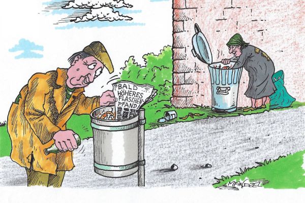 Ausstellung von Mandzel-Karikaturen im Stadtarchiv