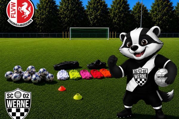 Werni Wacker, der Vereinsdachs des SC Werne 02, heißt das neue Maskottchen. Foto: SC Werne