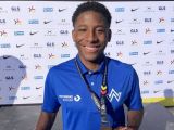 Alvin Mawumba strahlt: Über 200 Meter holte er am Sonntag die Goldmedaille in der U20-Konkurrenz – in neuer persönlicher Bestzeit von 21,32 Sekunden. Foto: TV Wattenscheid 01