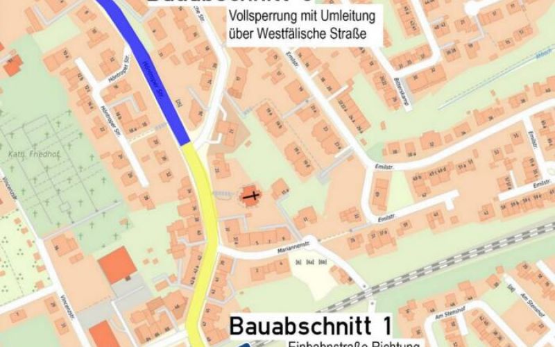 Sanierungsarbeiten auf der Höntroper Straße