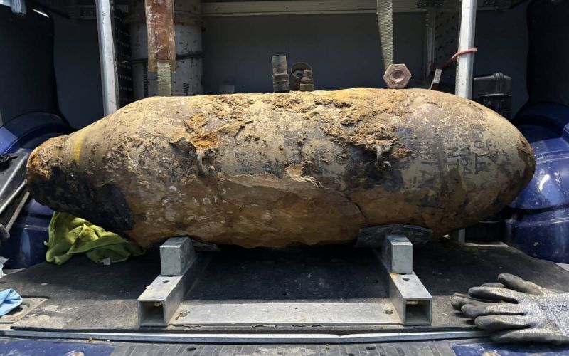 Am Eschweg in Bochum-Langendreer wurde eine amerikanische 250-Kilo-Weltkriegsbombe erfolgreich entschärft. Foto: Stadt Bochum