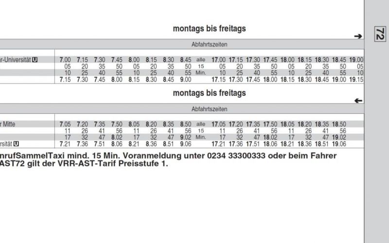 AST 72 – neue Linie verbessert Anbindung Ruhr-Universität zum Campus Mark 51°7